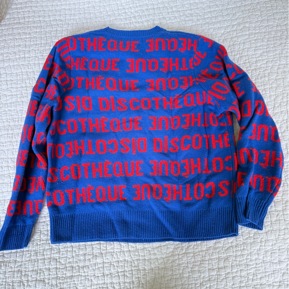 Clare V. Blue and Red Graphic Sweater - Picture 2 of 7